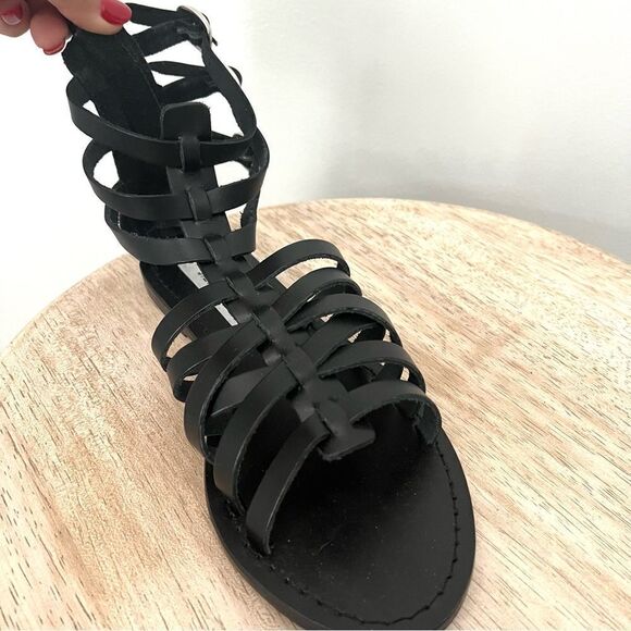 Steve Madden Yashi Gladiator Sandals in Black with Silver Buckles Sz 7, NWOB - Picture 6 of 10